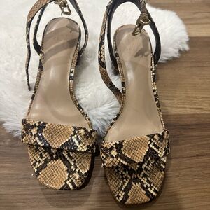 Snakeskin Patterned Women's mini heels